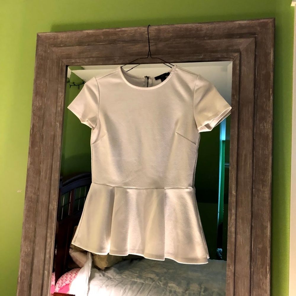 Forever 21 White Peplum Top